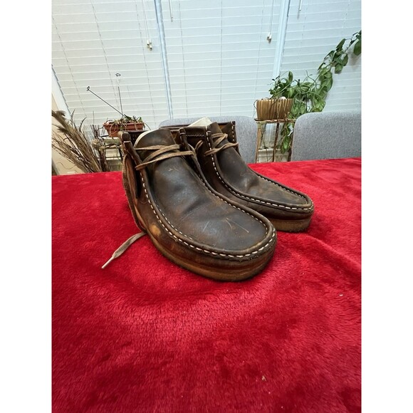 Clarks Mens Wallabee Beeswax Brown Leather Ankle Boots Shoes 9.5 Medium main image 7
